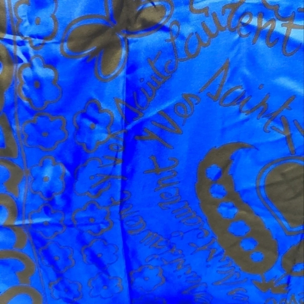 Very Rare Print Authentic YSL Yves Saint Laurent Silk Scarf - Picture 10 of 13